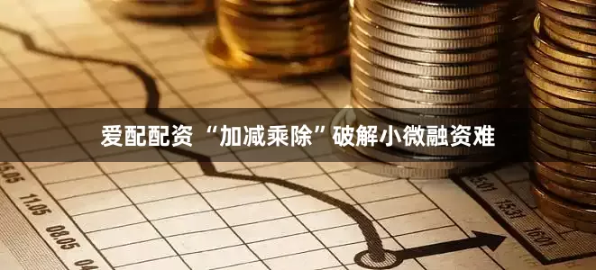 爱配配资 “加减乘除”破解小微融资难