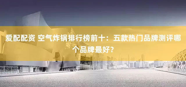 爱配配资 空气炸锅排行榜前十：五款热门品牌测评哪个品牌最好？